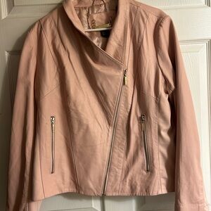 IMAN Pink Leather Jacket